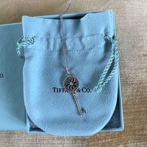 Tiffany Sterling Diamond Daisy Key Necklace